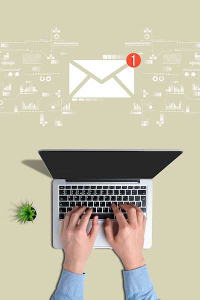 Concept for a new email message top view